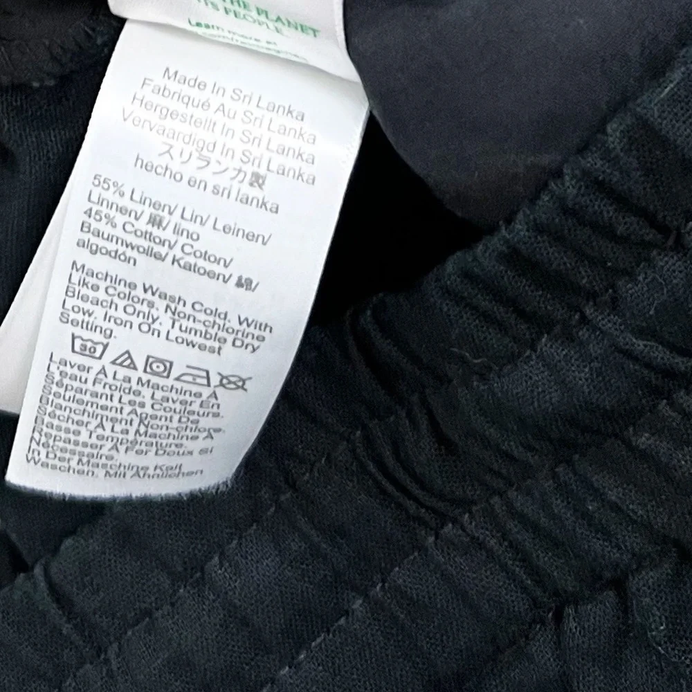 NWT J. Crew Factory Linen Cotton Blend Drawstring Pants in Black
